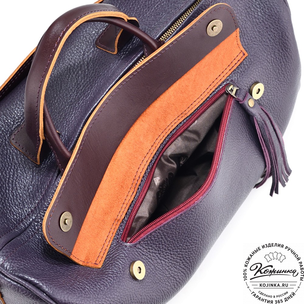 Женская кожаная сумка "Византия" (баклажан)